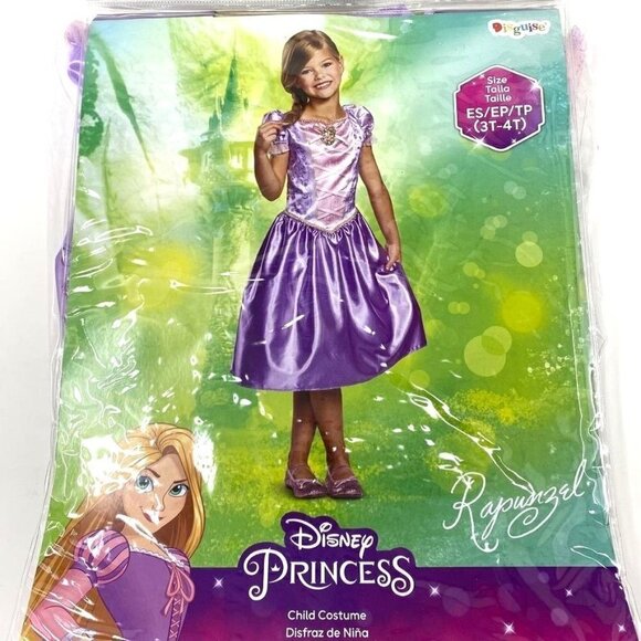 Disguise Disney Princess Rapunzel Sz 3-4T Dress with Character Cameo - Picture 1 of 10